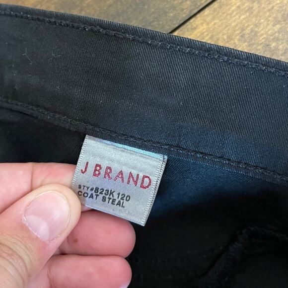 J Brand Coated Flare Black Stretch Pants Bell Bottom Coat Steal Women's Size 31 - Picture 6 of 9